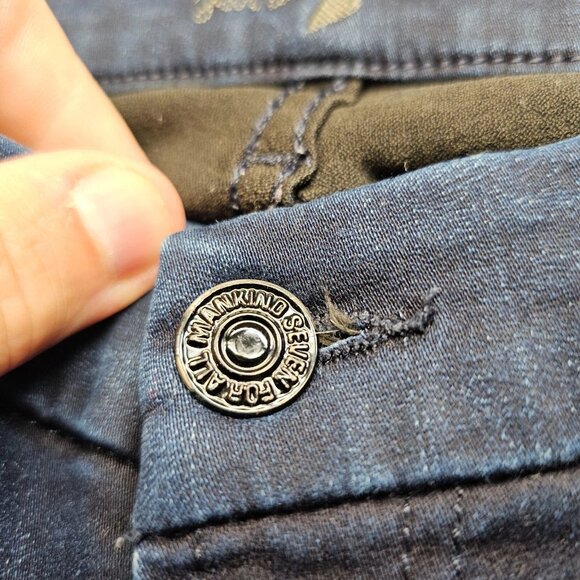 7 FOR ALL MANKIND WOMENS JEANS THE SKINNY SIZE 26 7FAM SKINNY JEANS DARK WASH - Picture 2 of 7